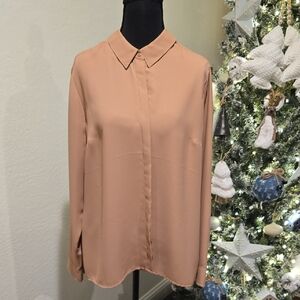 Express Women's Button Down Tan Shirt